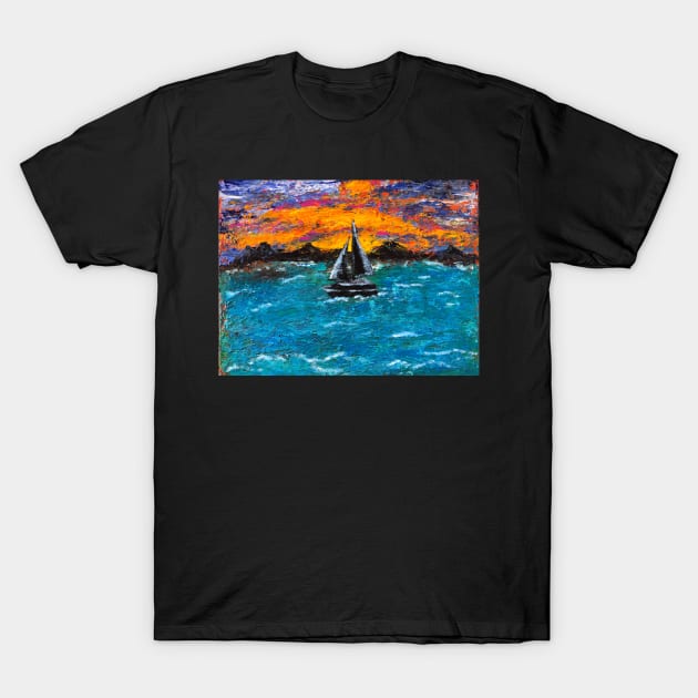 Sailing at Sunset T-Shirt by gldomenech